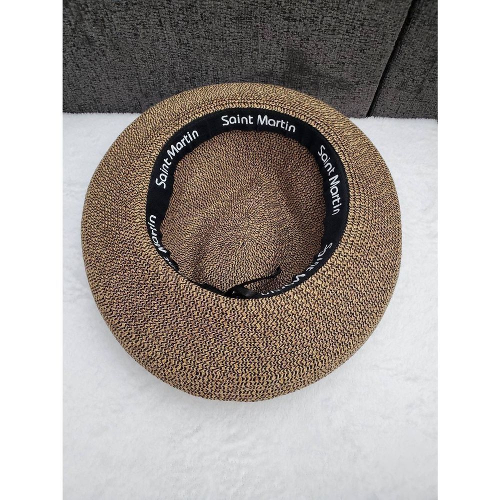 Saint Martin Straw Fedora Men's Hat OS - Picture 6 of 11